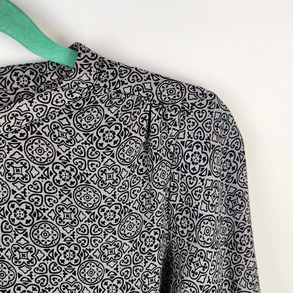 Ahlens Sweden Patterned Lightweight Button Front Blouse sz EU 38 US 8 - Picture 4 of 11